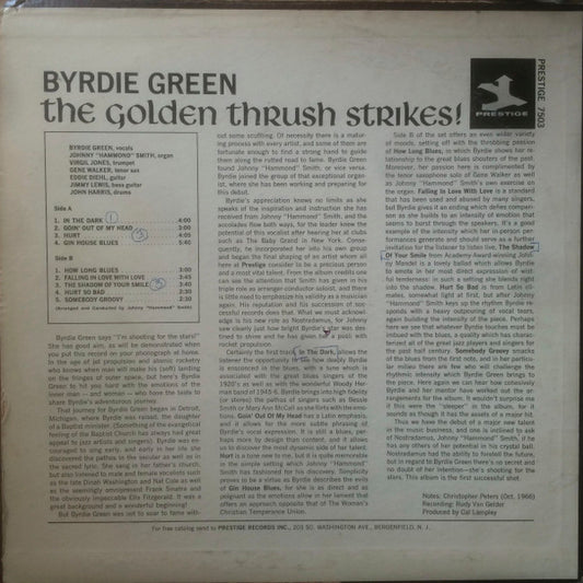 Byrdie Green : The Golden Thrush Strikes! (LP, Album, Mono)