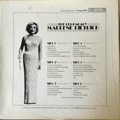 Marlene Dietrich : The Legendary Marlene Dietrich (3xBox, Comp + 3xLP)