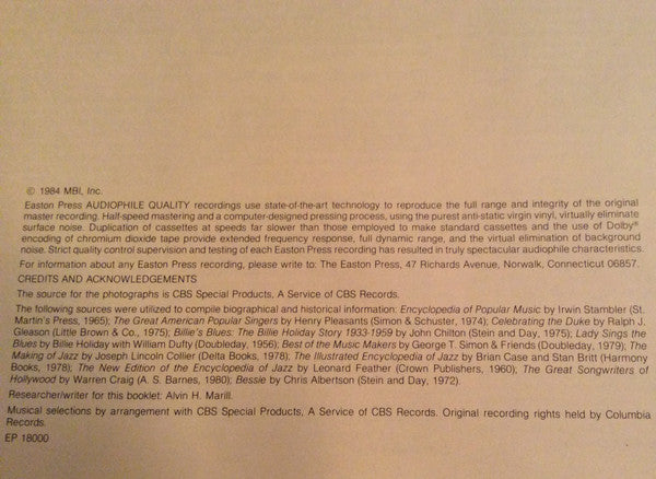 Bessie Smith, Billie Holiday : The Great Singers (4xLP, Comp, Mono + Box)