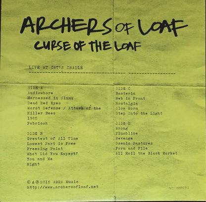 Archers Of Loaf : Curse of The Loaf Live At Cat's Cradle (2xLP, Ltd, Num, 180 + DVD)