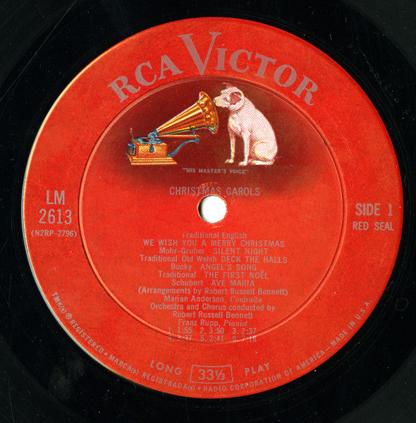 Marian Anderson : Christmas Carols (LP, Album, Mono)