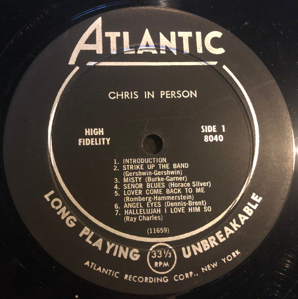 Chris Connor : Chris In Person (LP, Album, Mono)