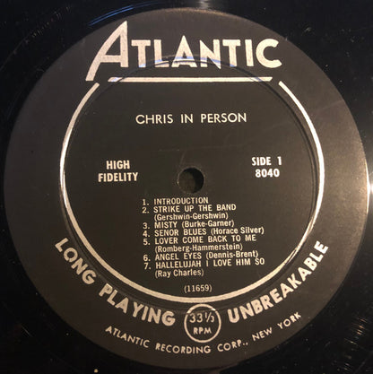Chris Connor : Chris In Person (LP, Album, Mono)
