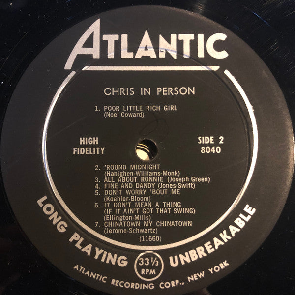 Chris Connor : Chris In Person (LP, Album, Mono)
