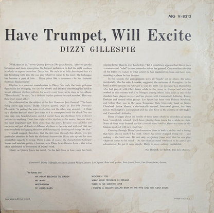 Dizzy Gillespie : Have Trumpet, Will Excite! (LP, Album, Mono, RP, Hol)