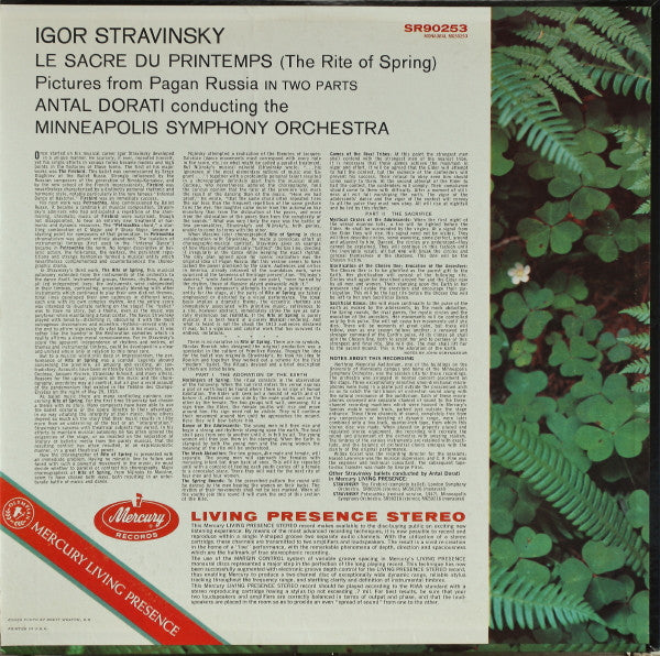 Igor Stravinsky, Antal Dorati, Minneapolis Symphony* : Le Sacre Du Printemps (LP, Album)