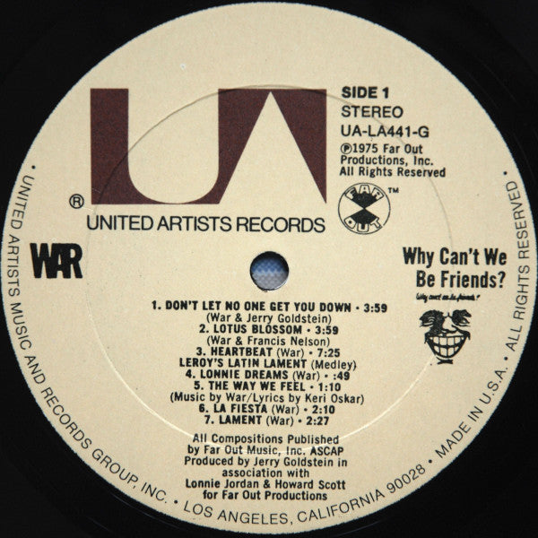 War : Why Can't We Be Friends? (LP, Album, All)