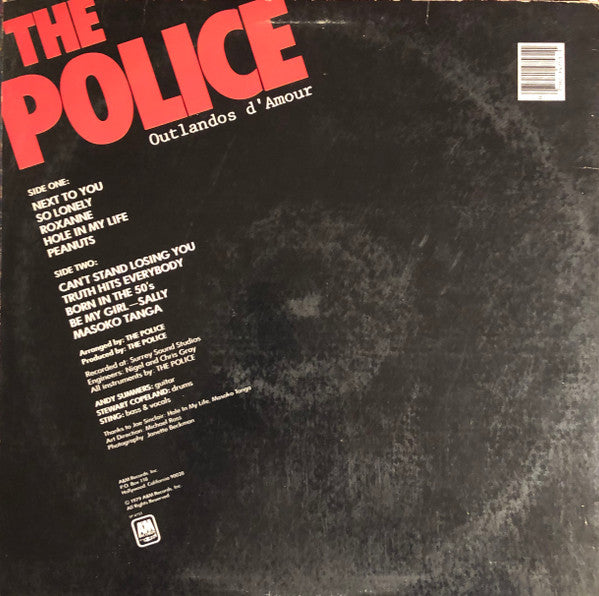 The Police : Outlandos D'Amour (LP, Album, Red)