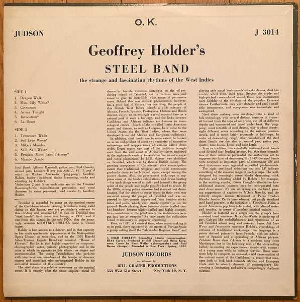 Geoffrey Holder : Steel Band (LP, Album)