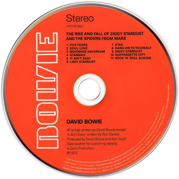 David Bowie : The Rise And Fall Of Ziggy Stardust And The Spiders From Mars (CD, Album, RE, RM)