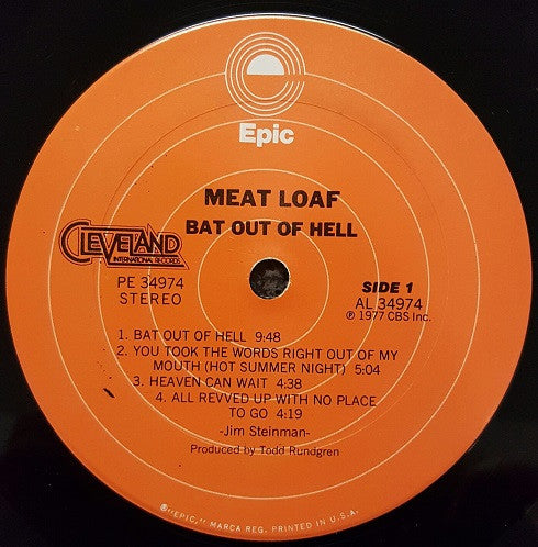 Meat Loaf : Bat Out Of Hell (LP, Album, Pit)