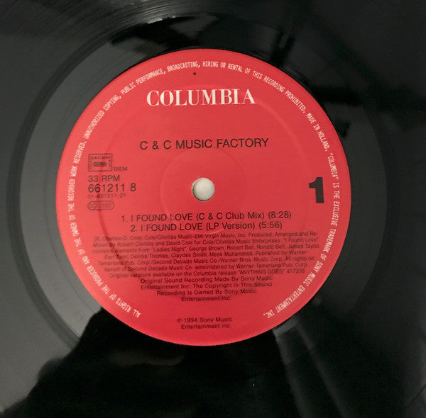 C + C Music Factory : I Found Love (12")