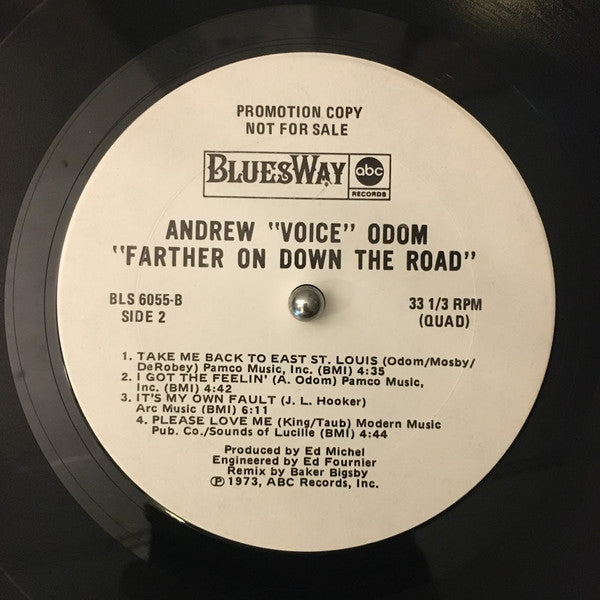 Andrew "Voice" Odom* : Farther On Down The Road (LP, Album, Promo)