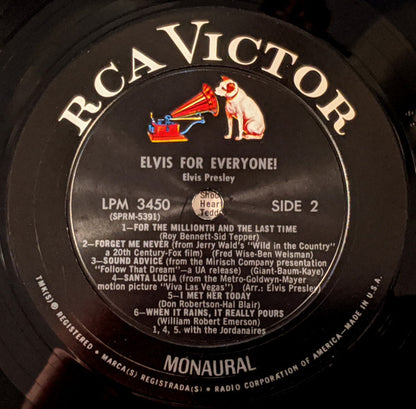 Elvis Presley : Elvis For Everyone! (LP, Album, Mono, Ind)
