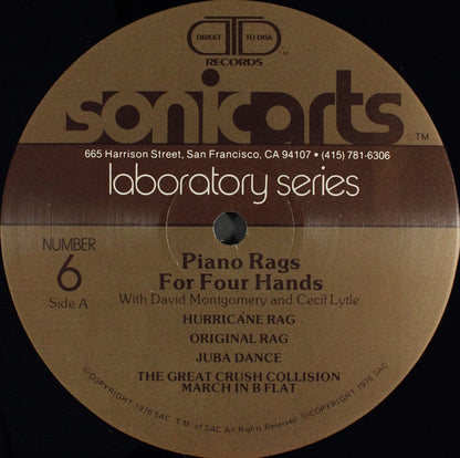 David Montgomery (3) & Cecil Lytle : Ragtime Piano For Four Hands (LP)