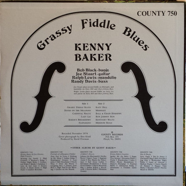 Kenny Baker (4) : Grassy Fiddle Blues (LP, Album)