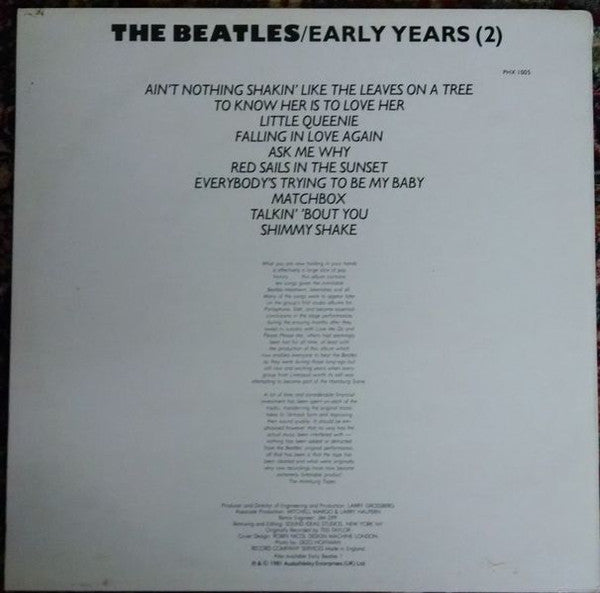 The Beatles : Early Years (2) (LP, Comp, Bla)