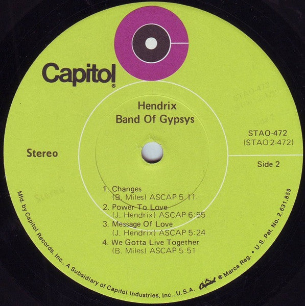 Hendrix* : Band Of Gypsys (LP, Album, Gat)