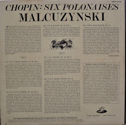 Malcuzynski* – Chopin* : 6 Polonaises (LP, Mono)