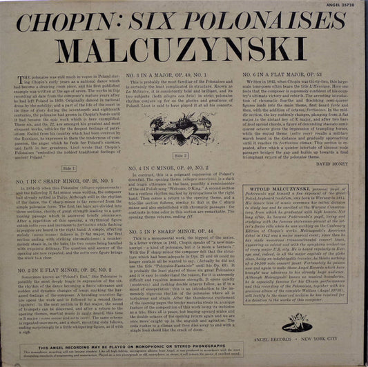 Malcuzynski* – Chopin* : 6 Polonaises (LP, Mono)