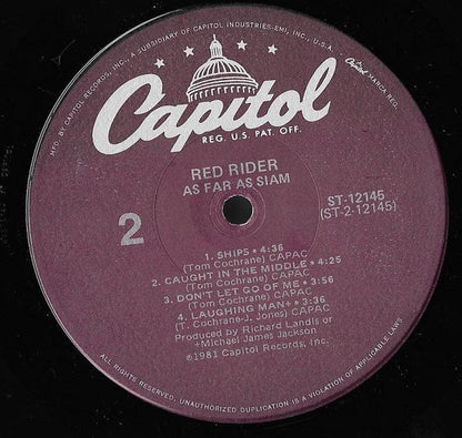 Red Rider : As Far As Siam (LP, Album, Win)