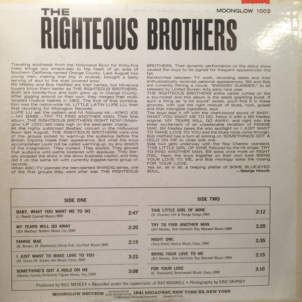 The Righteous Brothers : Some Blue-Eyed Soul (LP, Album, Mono, Mon)