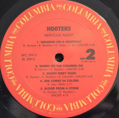 Hooters* : Nervous Night (LP, Album, Pit)