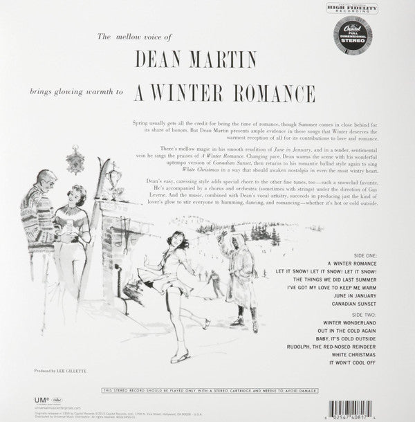 Dean Martin : A Winter Romance (LP, Album, RE)