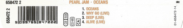 Pearl Jam : Oceans (CD, Maxi)