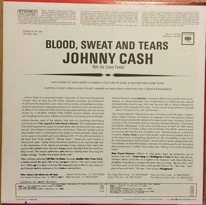 Johnny Cash : Blood, Sweat And Tears (LP, Album, RP)