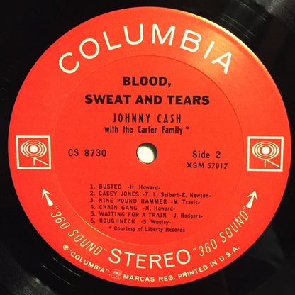 Johnny Cash : Blood, Sweat And Tears (LP, Album, RP)