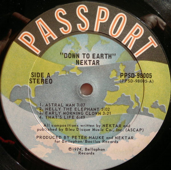 Nektar : Down To Earth (LP, Album, Gat)