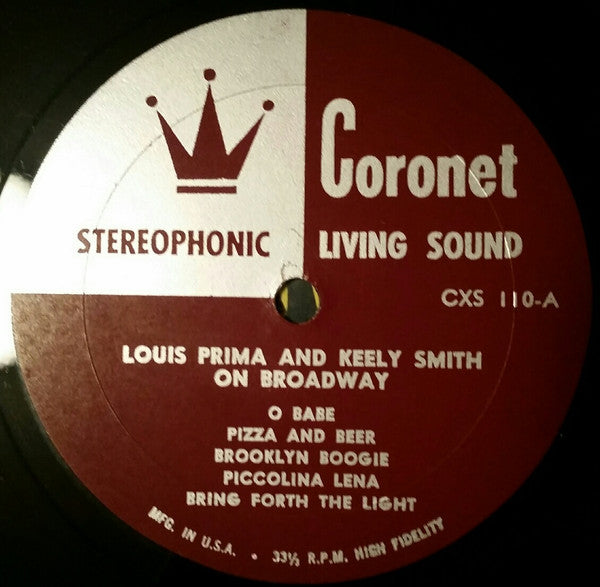 Louis Prima & Keeley Smith* : Louis Prima & Keeley Smith On Broadway (LP, Album)