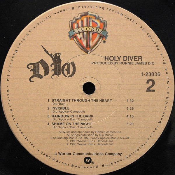 Dio (2) : Holy Diver (LP, Album, Win)