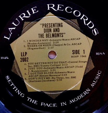 Dion & The Belmonts : Presenting Dion And The Belmonts (LP, Album, Mono, RE, Roc)