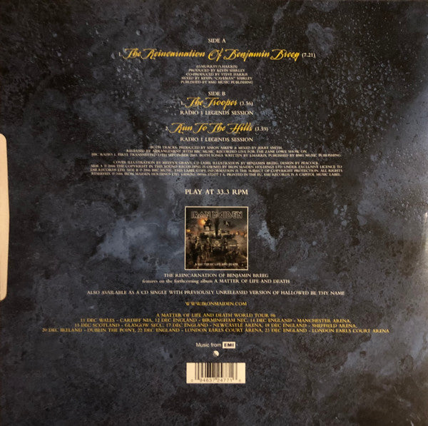 Iron Maiden : The Reincarnation Of Benjamin Breeg (10", Single, Cle)