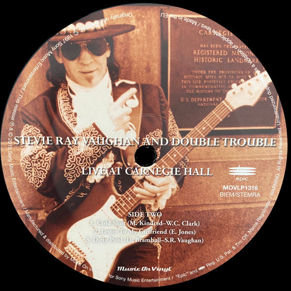 Stevie Ray Vaughan And Double Trouble* : Live At Carnegie Hall (2xLP, Album, RE)