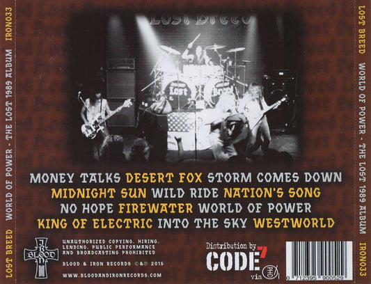 Lost Breed : World Of Power - The Lost 1989 Album  (CD, Comp, Ltd)