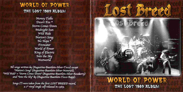 Lost Breed : World Of Power - The Lost 1989 Album  (CD, Comp, Ltd)