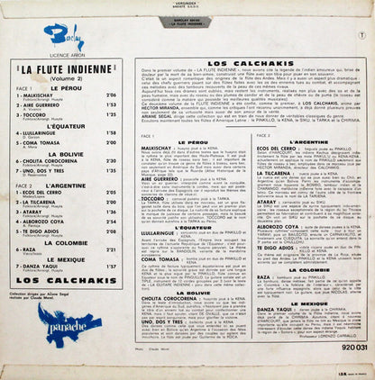 Los Calchakis Avec Guillermo De La Roca : La Flute Indienne Volume 2 (LP, Album)