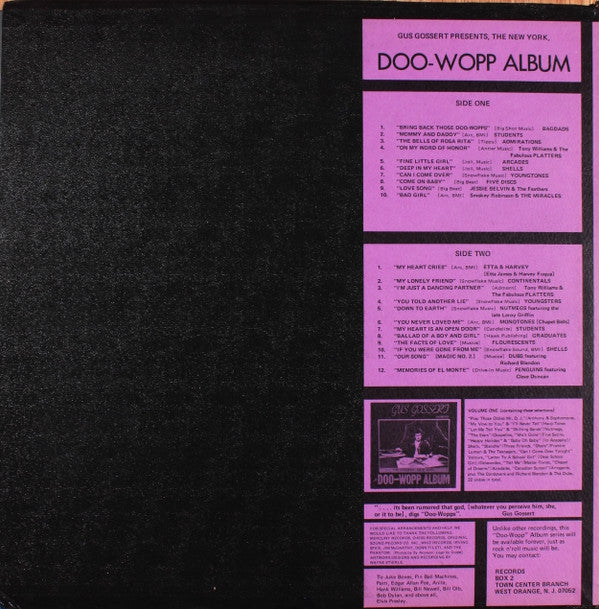 Various : Gus Gossert Presents The New York Doo Wopp Album Volume Two (LP, Comp, Yel)