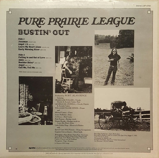 Pure Prairie League : Bustin' Out (LP, Album, RE, Bla)