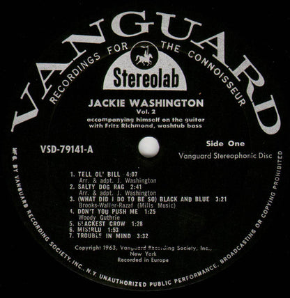 Jackie Washington : Jackie Washington / Vol.2 (LP, Album)