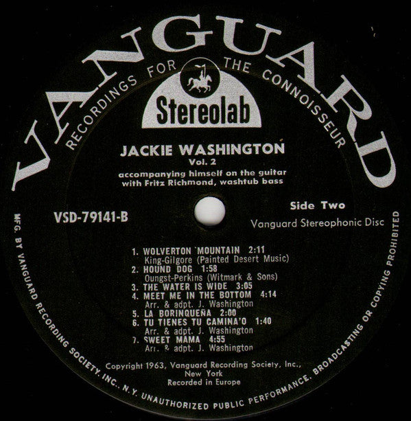 Jackie Washington : Jackie Washington / Vol.2 (LP, Album)