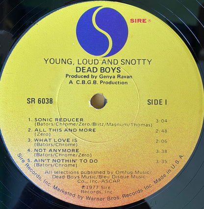 Dead Boys* : Young Loud And Snotty (LP, Album, Los)