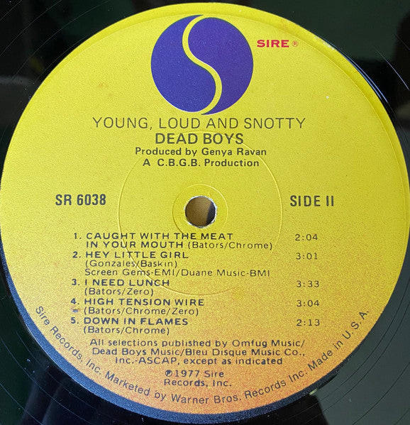 Dead Boys* : Young Loud And Snotty (LP, Album, Los)