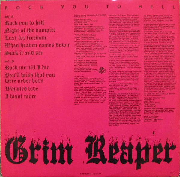 Grim Reaper (3) : Rock You To Hell (LP, Album)