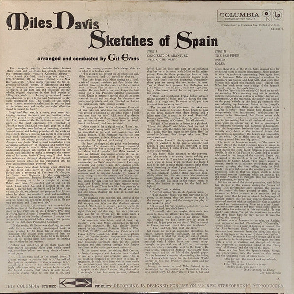 Miles Davis : Sketches Of Spain (LP, Album, RP)