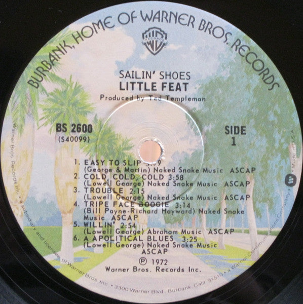 Little Feat : Sailin' Shoes (LP, Album, RE, Win)
