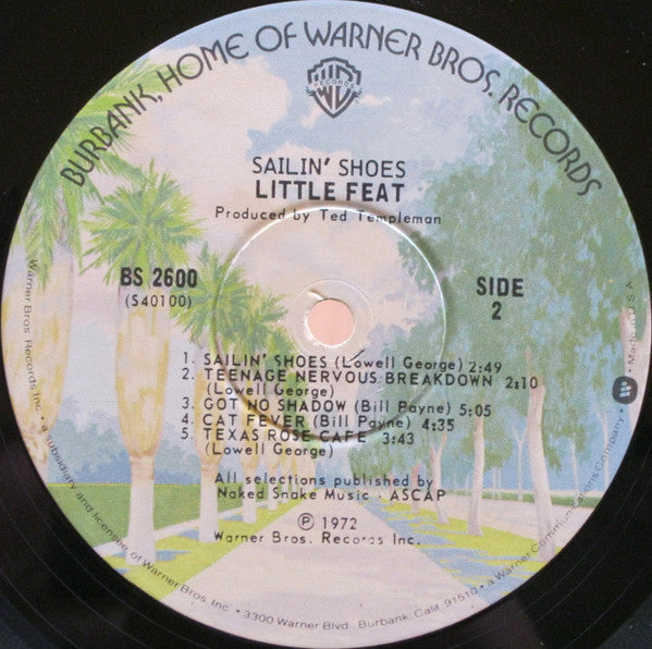 Little Feat : Sailin' Shoes (LP, Album, RE, Win)